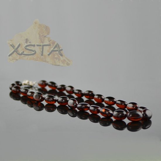Baltic amber necklace with natural cherry amber